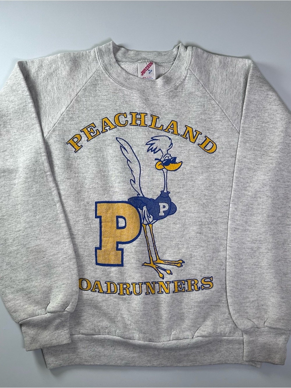 Jerzees Gray Sweatshirt Tag with Pink Logo